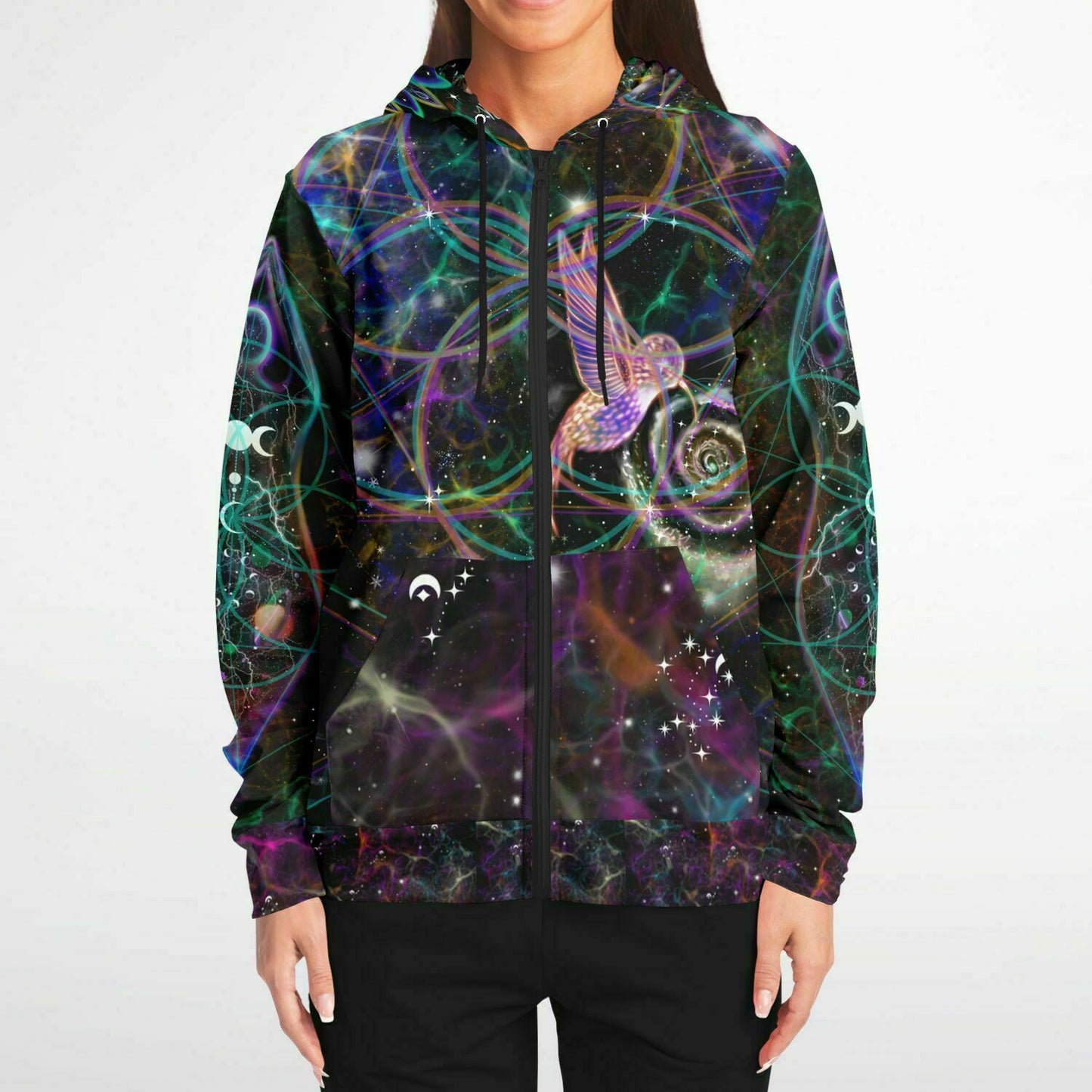 Fashion Zip-Up Hoodie - AOP