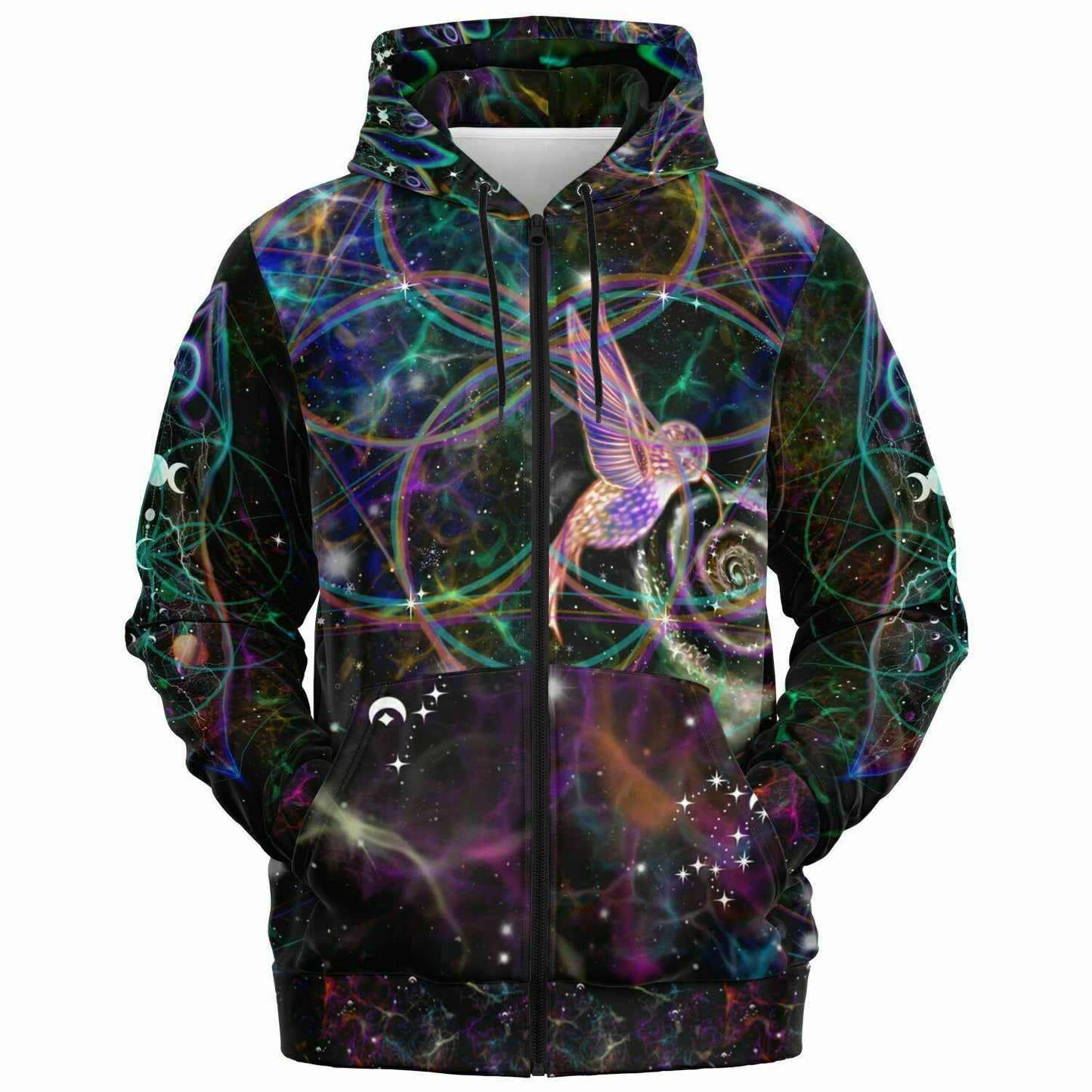 Fashion Zip-Up Hoodie - AOP