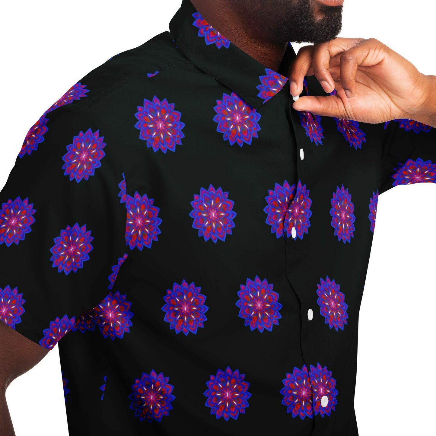 Short Sleeve Button Down Shirt - AOP