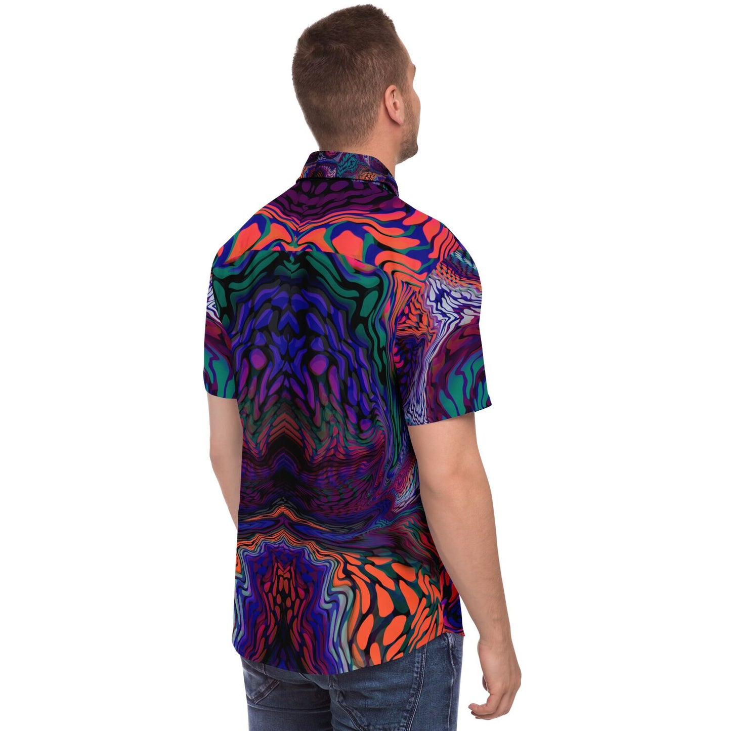 Short Sleeve Button Down Shirt - AOP