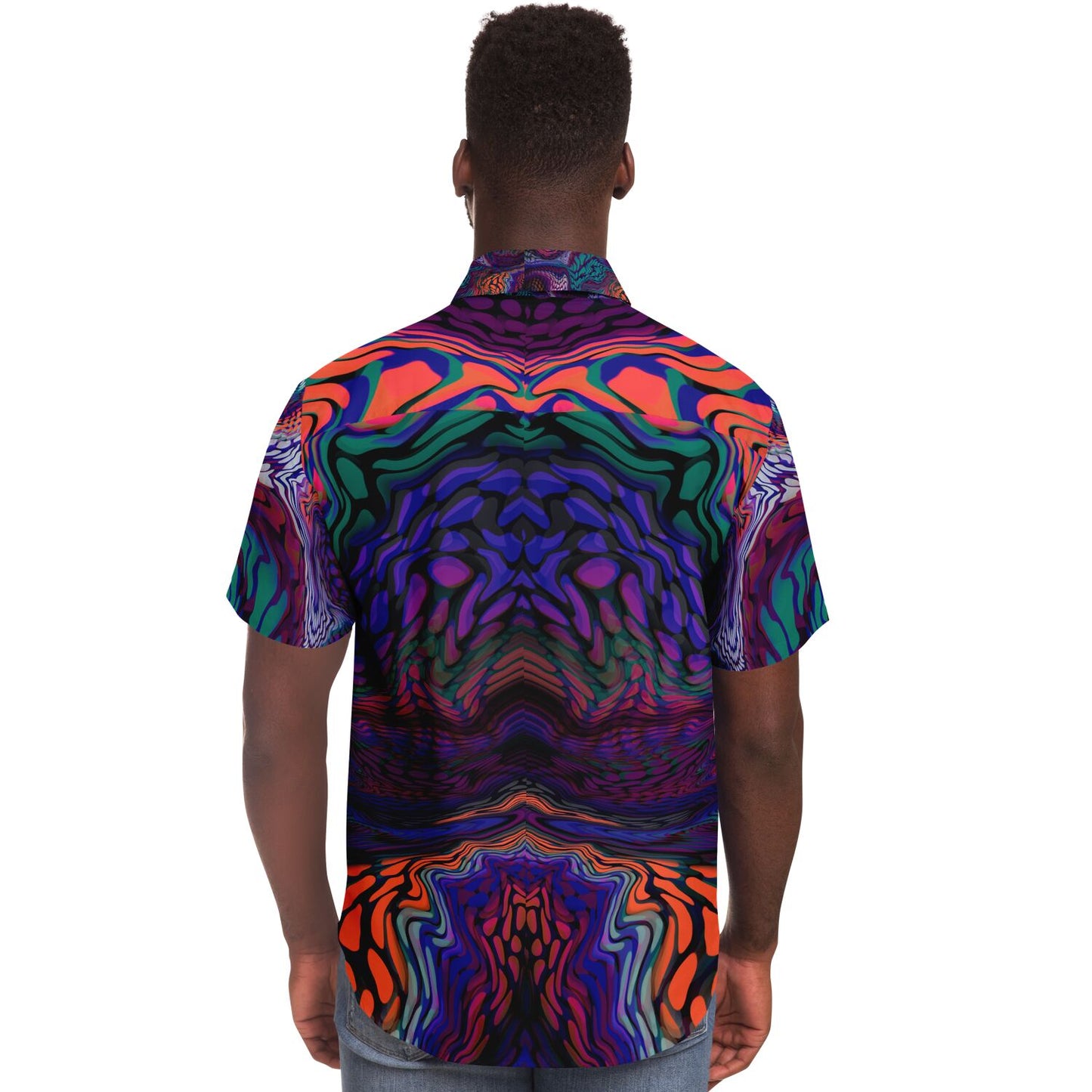 Short Sleeve Button Down Shirt - AOP