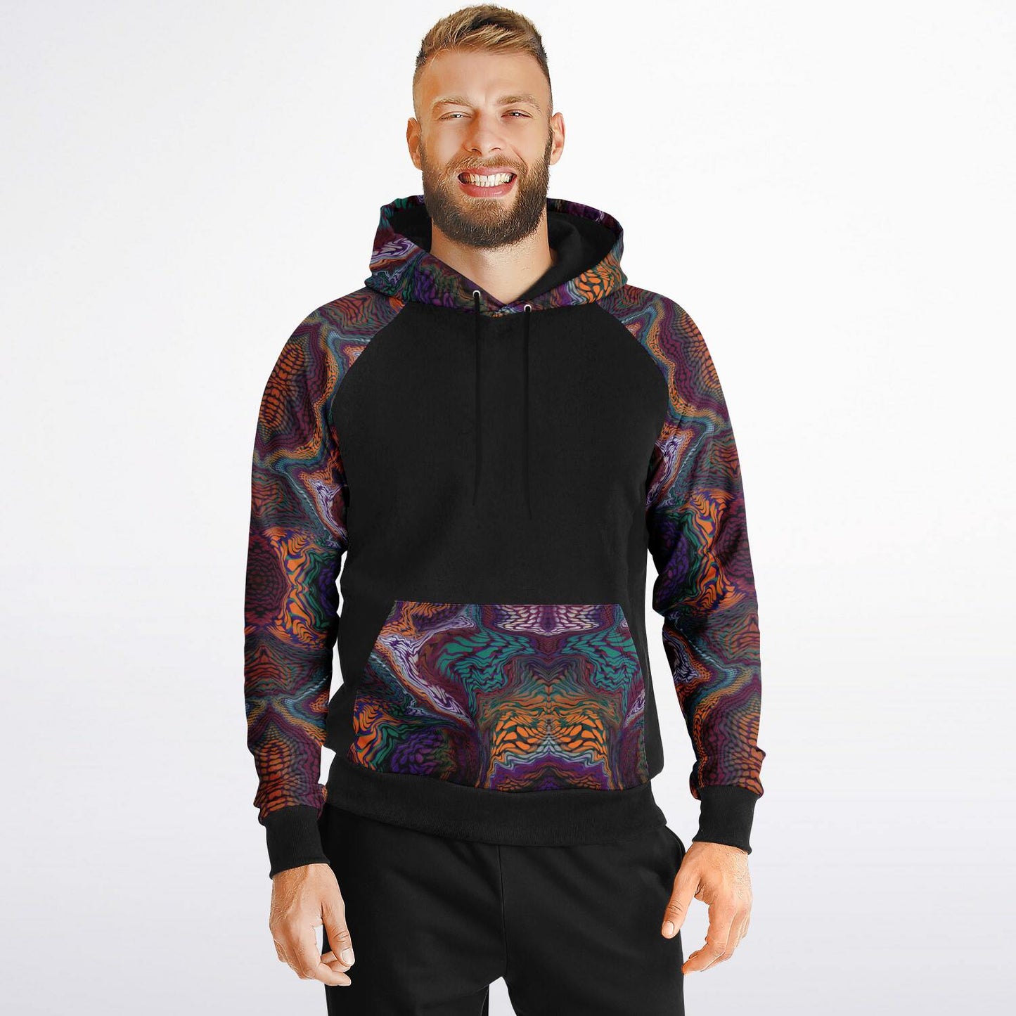 Raglan Hoodie Solid - AOP