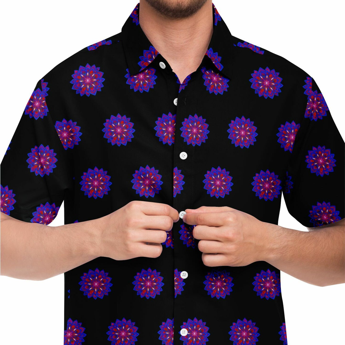 Short Sleeve Button Down Shirt - AOP