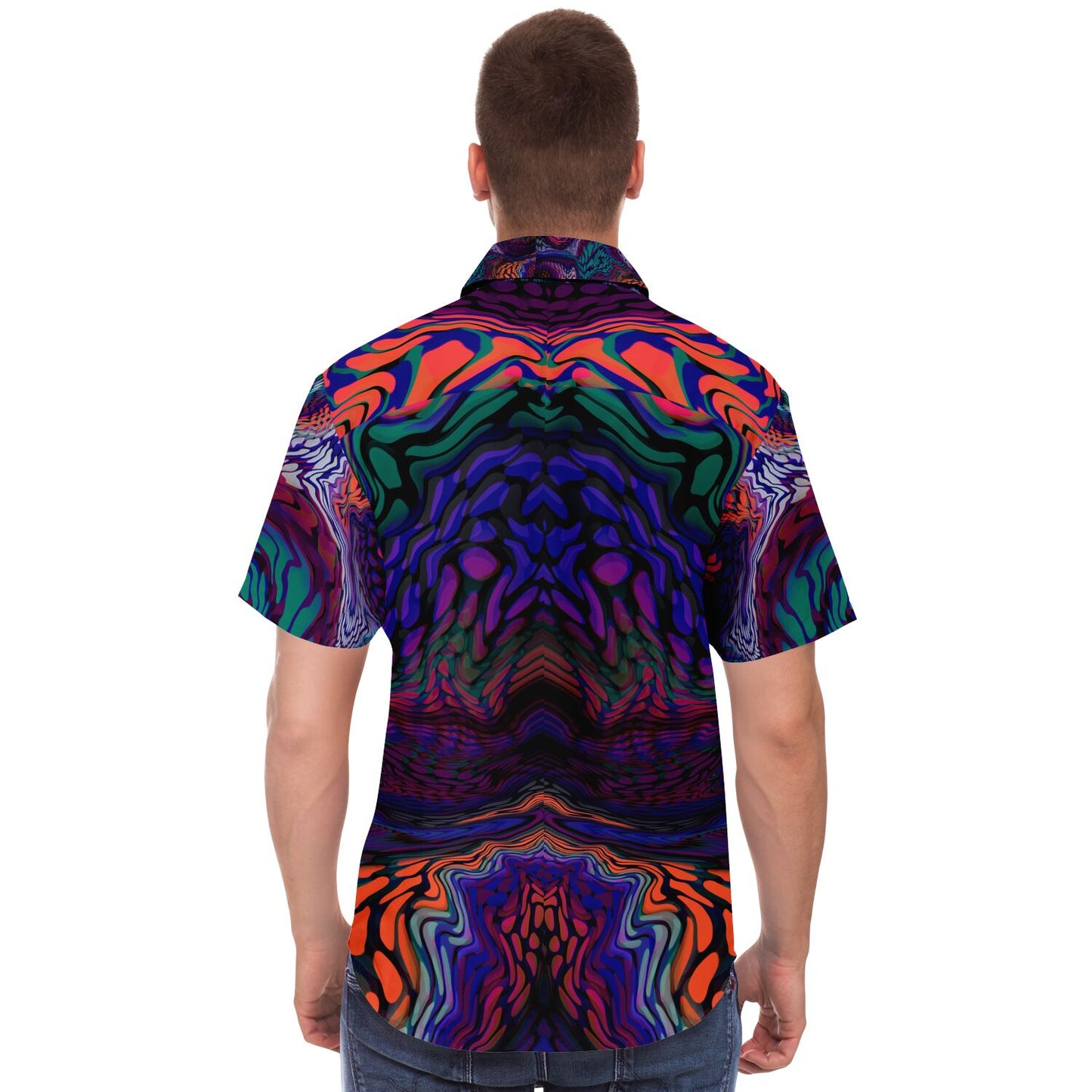 Short Sleeve Button Down Shirt - AOP