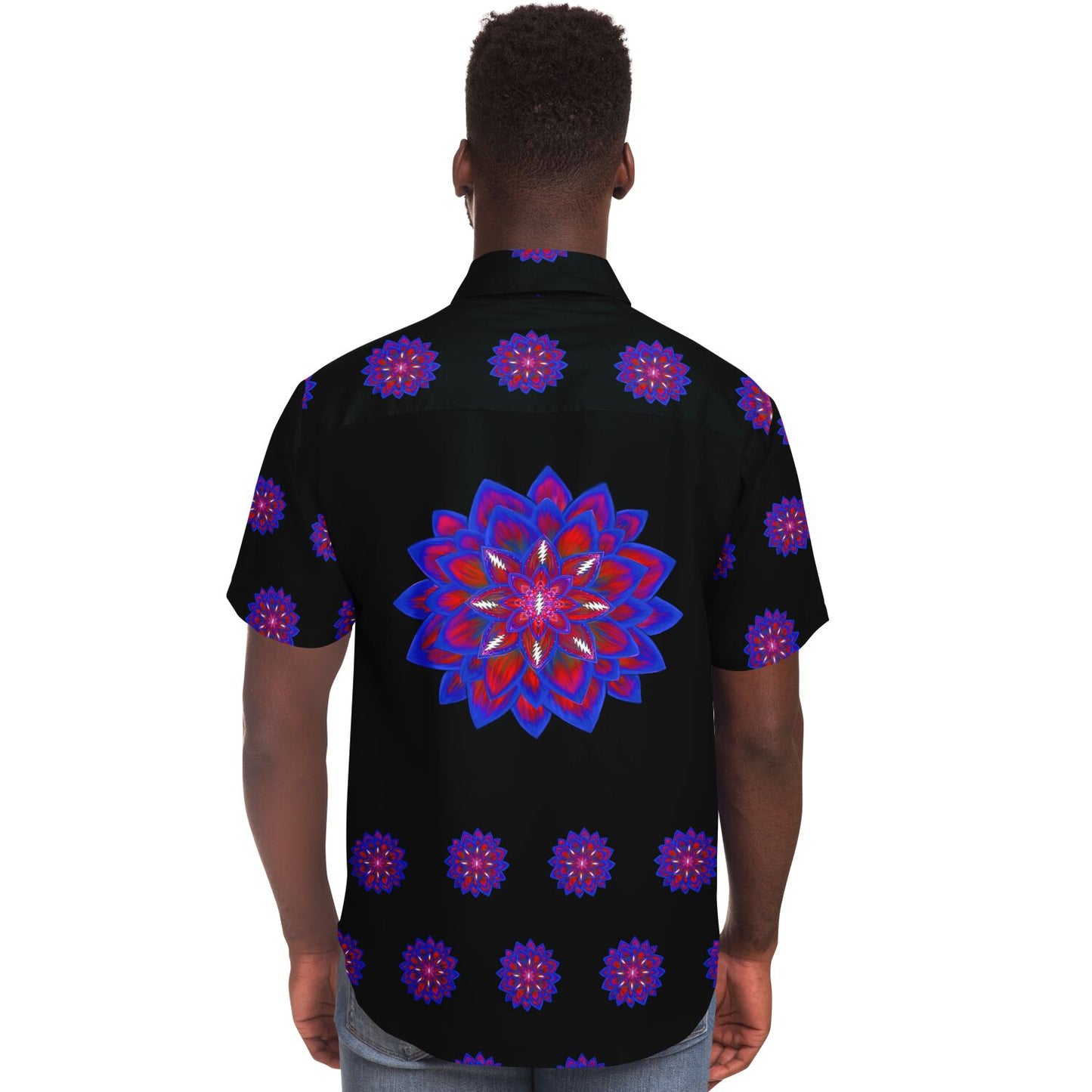 Short Sleeve Button Down Shirt - AOP
