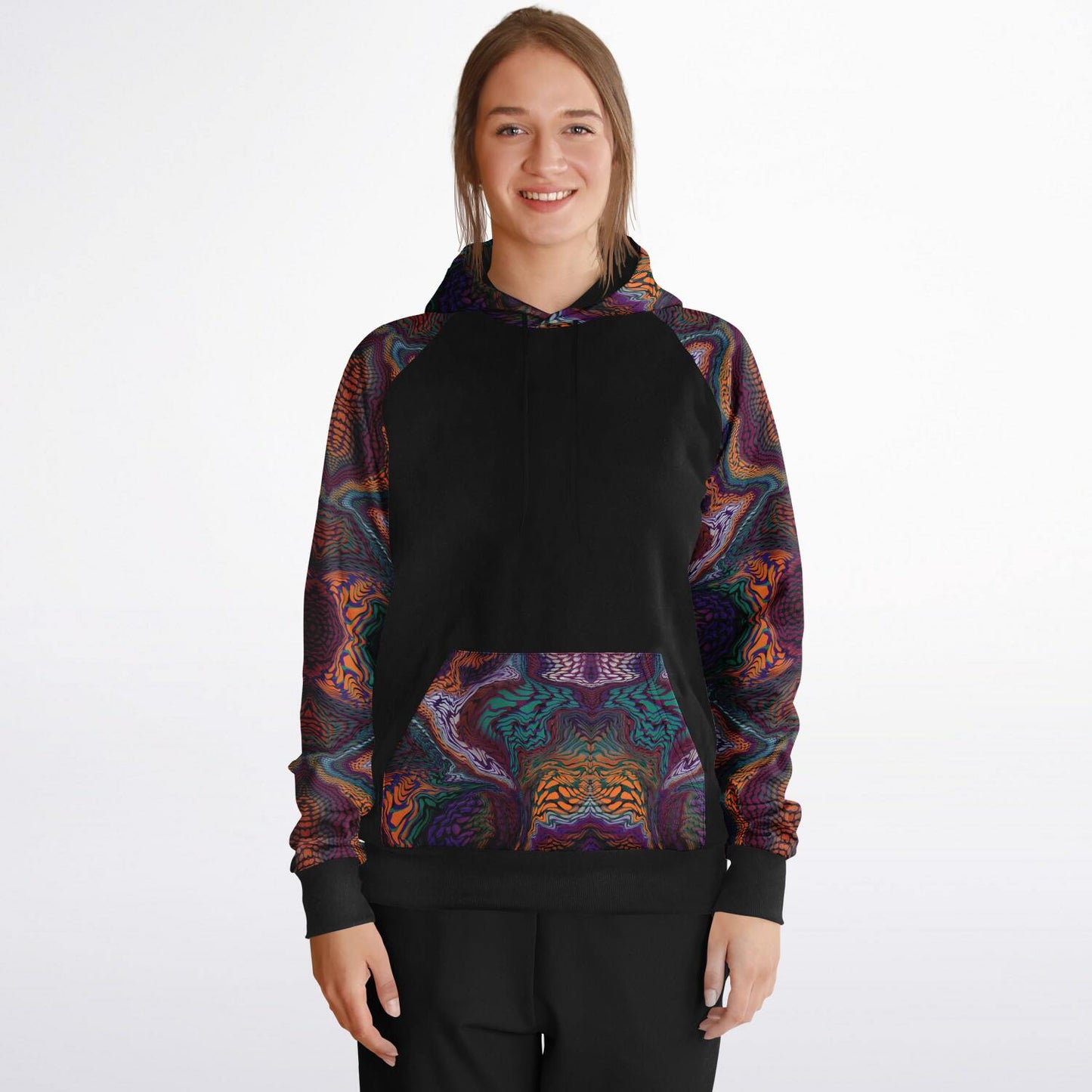 Raglan Hoodie Solid - AOP