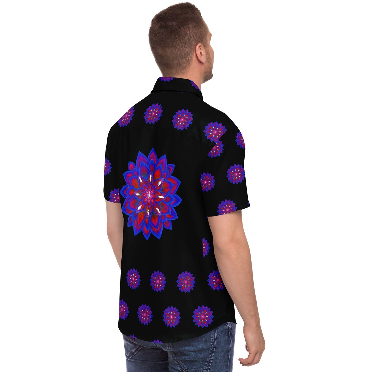 Short Sleeve Button Down Shirt - AOP