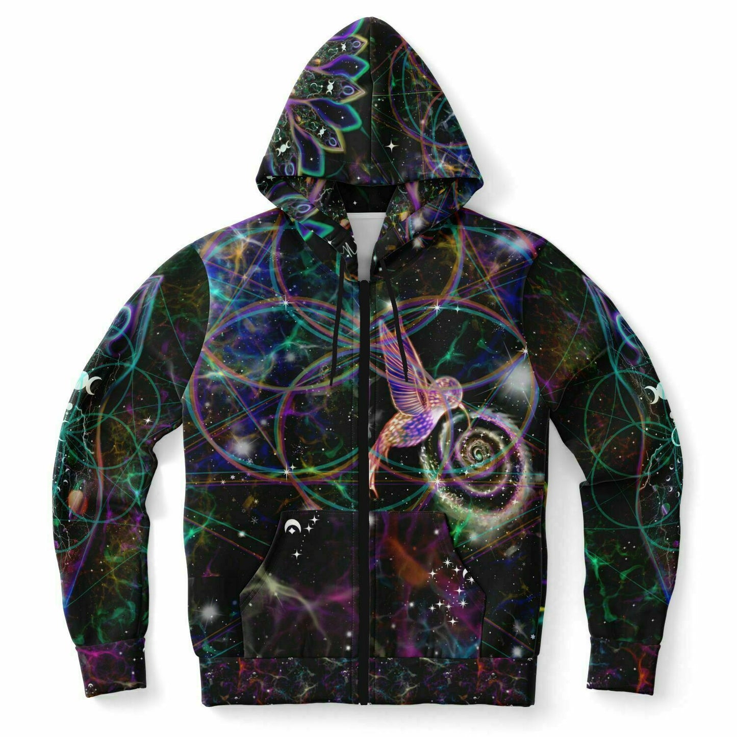 Fashion Zip-Up Hoodie - AOP