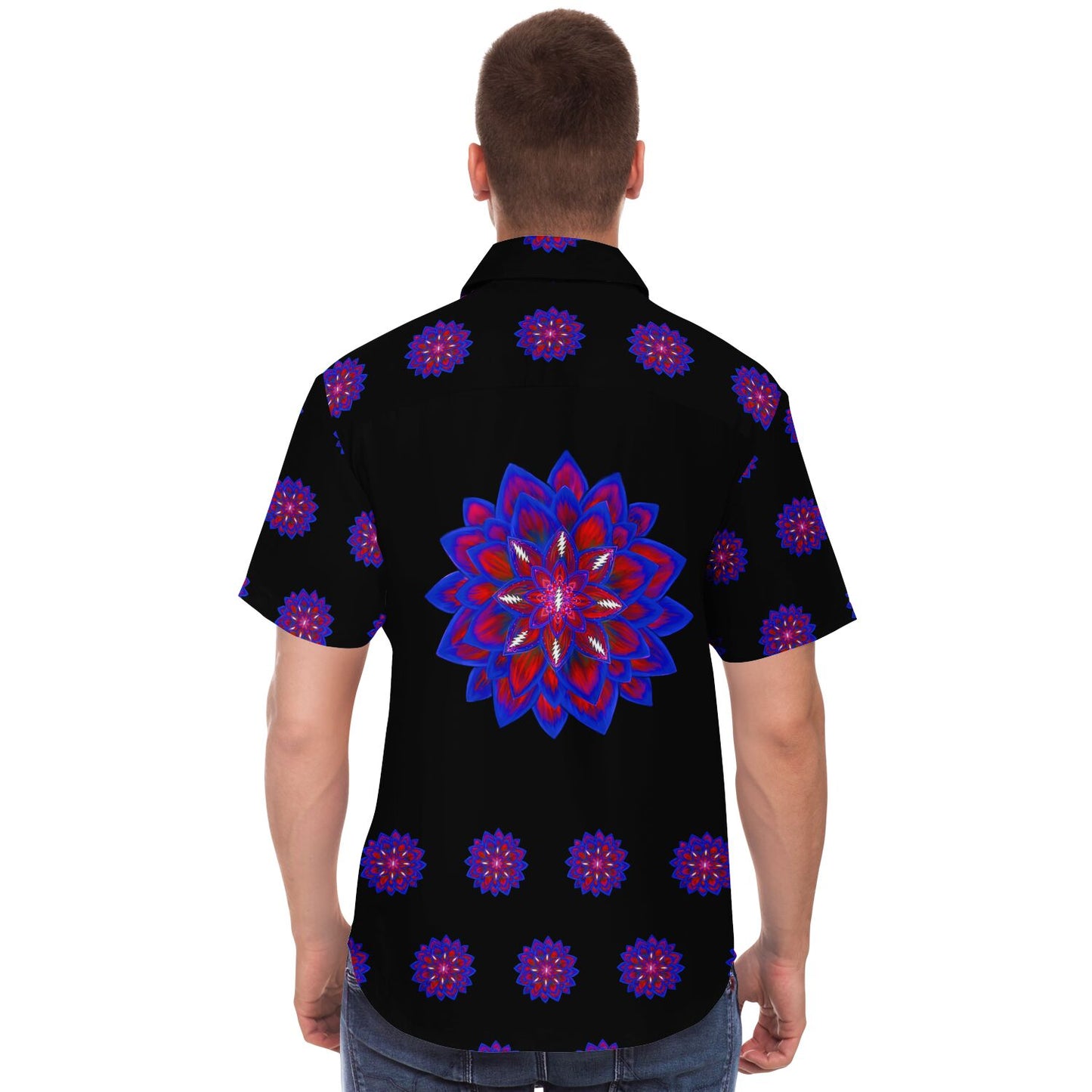 Short Sleeve Button Down Shirt - AOP