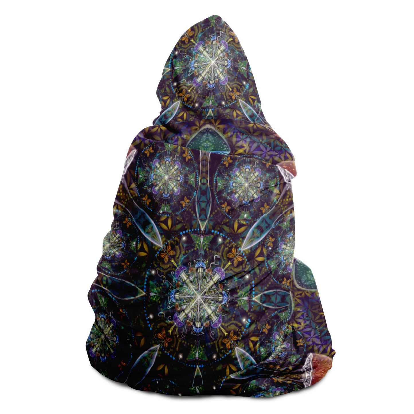 Mushroom madness hooded blanket