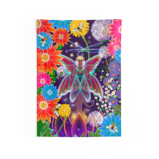 Tapestry Wall Hanging Daisies Fairy Lotus Dragonfly Bees