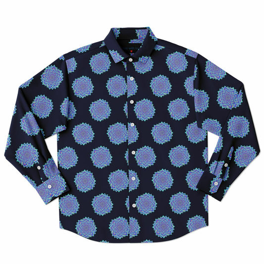 Long Sleeve Button Down Shirt - AOP